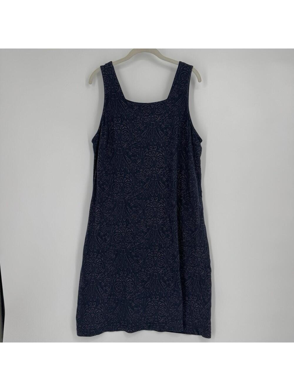 Fresh Produce dress XL navy blue floral sleeveless cotton sundress beach summer